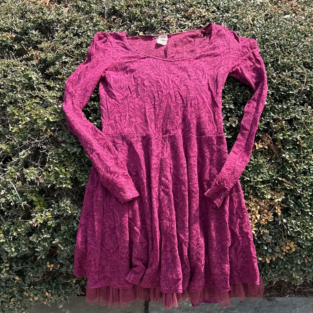 Free People magenta dress with attached slip
